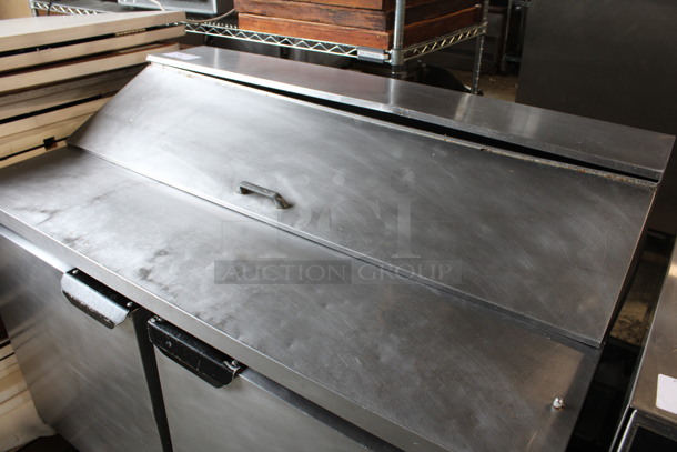 Beverage Air Model SPE48-12 Stainless Steel Commercial Sandwich Salad Bain Marie Mega Top on Commercial Casters. 115 Volts, 1 Phase. 48x30x42.5. Tested and Working! - Image 3 of 7