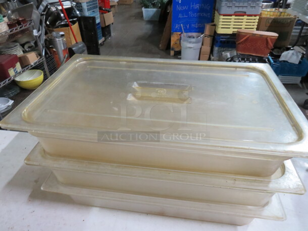 One Full Size 4 Inch Deep Food Storage Container With Lid. 