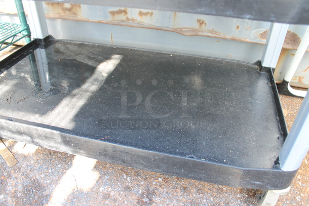 Black Poly 3 Tier Cart w/ Push Handles on Commercial Casters. - Image 4 of 4