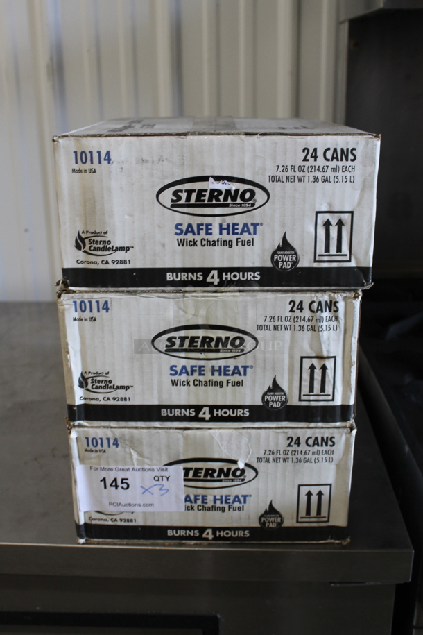 3 Boxes of 24 BRAND NEW IN BOX! Sterno Wick Chafing Fuel Cans. 3 Times Your Bid! - Image 1 of 2