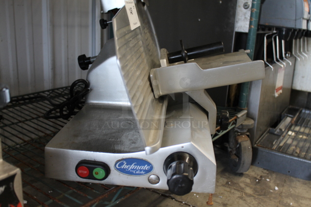 Chefmate Stainless Steel Commercial Countertop Meal Slicer w/ Blade Sharpener. Tested and Working! - Image 2 of 2