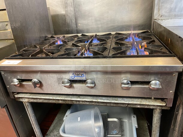 Working! Stratus SHP-36 36 inch Hot Plate 6 Burner Gas Counter Top Open Burner Commercial Tested and Working! - Image 6 of 6