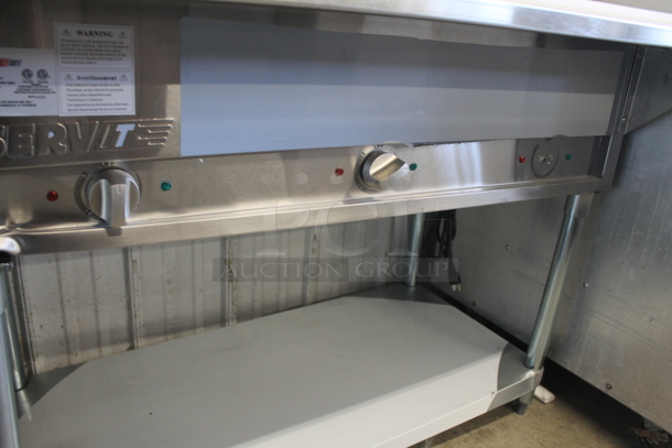 BRAND NEW SCRATCH AND DENT! 2022 ServIt 423EST3WO Stainless Steel Commercial Electric Powered Three Pan Open Well Steam Table with Angled Sneeze Guard and Casters. 120 Volts, 1 Phase. Tested and Working! - Image 7 of 11