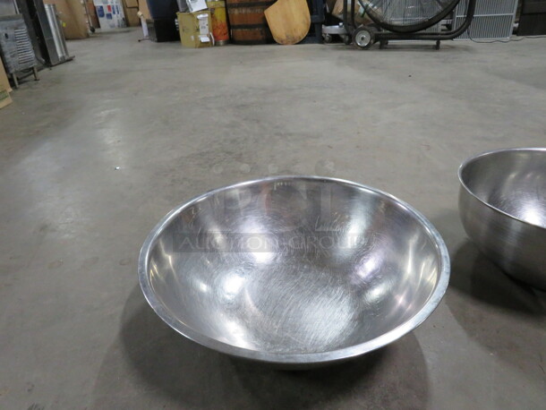 One 19 Inch Stainless Steel Mixing Bowl.