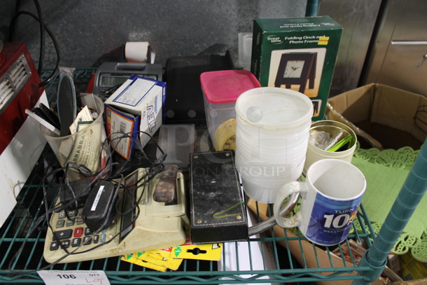 ALL ONE MONEY! Lot of Various Items Including Calculator and Clock - Image 1 of 1