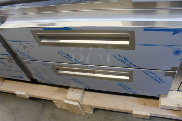 BRAND NEW SCRATCH AND DENT! 2022 Omniteam Low Voltage Lighting Refer Base and Cold Pans 4 Drawer Chef Base w/ Refrigerated Drop In. 208-230 Volt 1 Phase - Image 4 of 12