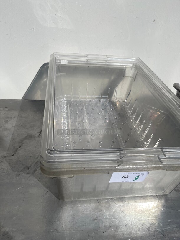 Cambro 18268CLRCW135 Camwear 26 x 18 x 8 Clear Plastic Food Drain Box / Colander NSF - Image 4 of 7