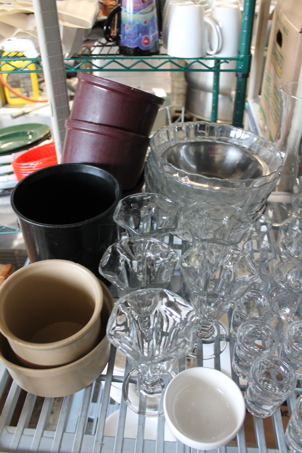 ALL ONE MONEY! Metro Lot of Various Items Including Dishes, Sugar Caddies, Poly Beverage Tumblers and Stainless Steel Lids. Metro Shelf Not Included. - Image 6 of 11