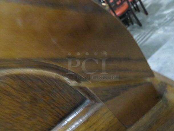 One Beautiful Solid Oak Roll Top Desk With 9 Drawers. 36X61X51. Small Crack. See Pics. - Image 5 of 5