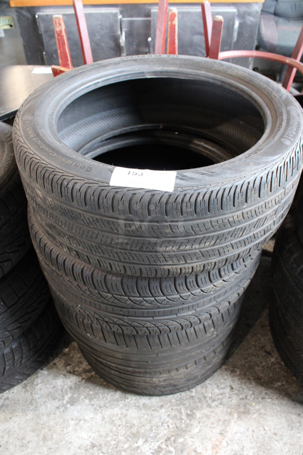 4 Various Tires Including ContiProContact 225/45R 18 91V. Includes 25.5x9.5x25.5. 4 Times Your Bid!