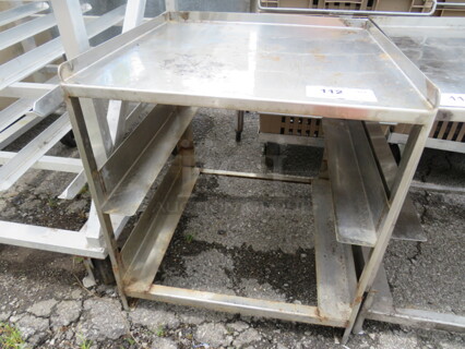 One Stainless Steel Dishwasher Rack Table. 22X22.5X35