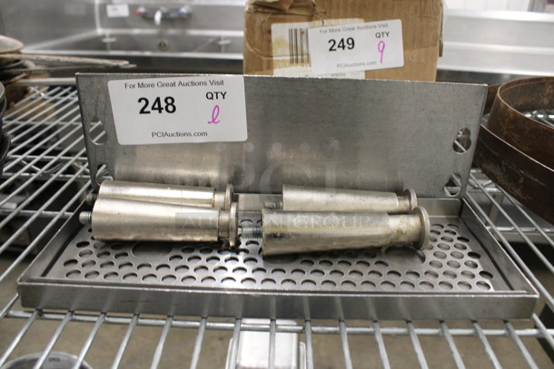 Stainless Steel Drip Tray w/ Grate and 4 Legs. 12x5.5x4.5