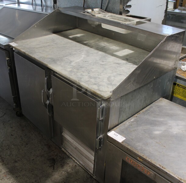 Universal Coolers Stainless Steel Commercial Work Top Dough Retarder w/ Stone Countertop. Tested and Powers On But Does Not Get Cold - Image 1 of 6
