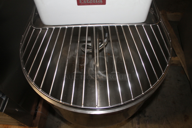LIKE NEW! Estella 348SM80 Metal Commercial 80 Quart / 120 Pound Two-Speed Spiral Dough Mixer w/ Stainless Steel Mixing Bowl, Bowl Guard and Dough Hook. 240 Volts. Unit Has Only Been Used a Few Times! Tested and Working! - Image 3 of 11