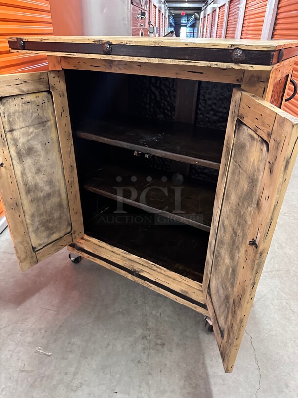 Beautiful! Wooden Hostess Station with Metal Studs  - Image 6 of 8