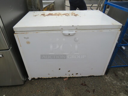 One Whirlpool Chest Freezer. 115 Volt. Model# WZC3115OWO1. 47X29X34.5. WORKING