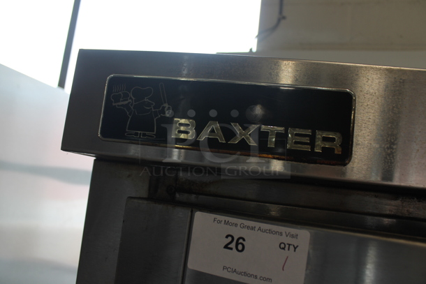 Baxter OV300G Stainless Steel Commercial Floor Style Natural Gas Powered Mini Rotating Rack Oven on Commercial Casters. 95,000 BTU. - Image 6 of 12
