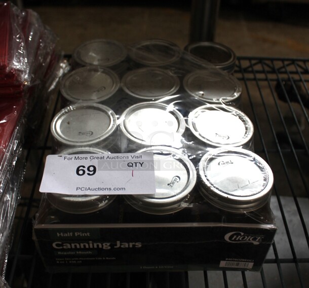 ALL ONE MONEY! Lot of BRAND NEW Choice Half Pint Canning Jars - Image 1 of 3