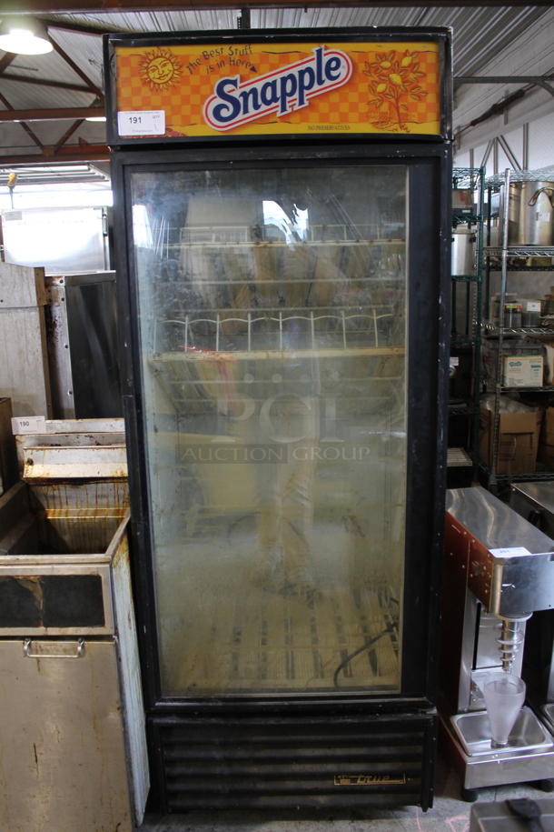 True GDM-26 Metal Commercial Single Door Reach In Cooler Merchandiser w/ Poly Coated Racks. 115 Volts, 1 Phase. Cannot Test Due To Damaged Plug - Image 1 of 4
