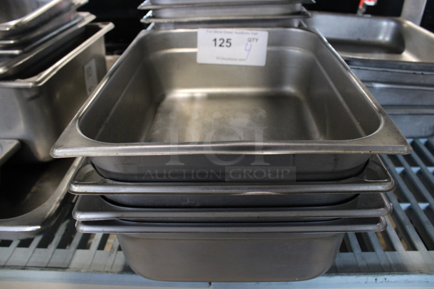 4 Stainless Steel 1/2 Size Drop In Bins. 1/2x4. 4 Times Your Bid!
