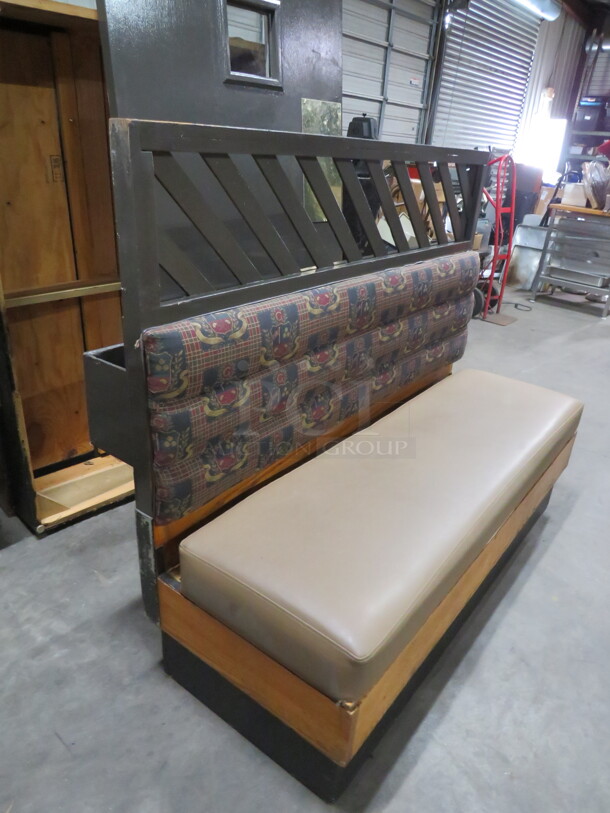 One Single Sided Booth With Cushioned Seat And Back, With 2 Menu Holders And Fold Out Shelf Attached To The Back Of The Booth See Pics. 60.5X23X49 - Image 2 of 4