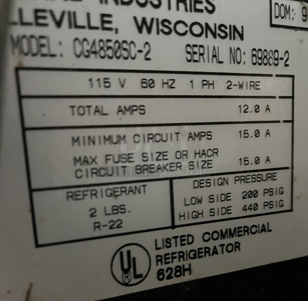 Federal Glass Front Refrigerated Display, 115V, 1 Phase, Tested & Working! - Image 4 of 4