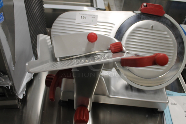 BRAND NEW SCRATCH AND DENT!  2022 Berkel B14-SLC Commercial Stainless Steel Electric Countertop Meat/Cheese Slicer On Rubber Feet. 115V, 1 Phase. Tested and Working! - Image 4 of 10