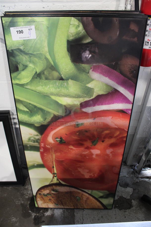 4 Signs; Salad, 2 Bread Loaves and Onions. 23x1x50. 4 Times Your Bid! - Image 1 of 4
