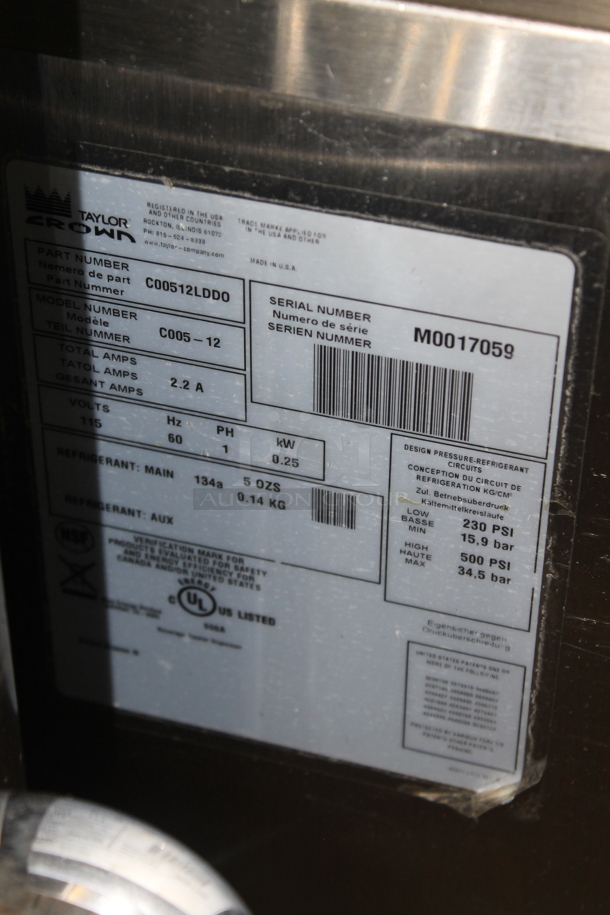 2010 Taylor C005-12 Stainless Steel Commercial Countertop Dairy Dispenser. 120 Volts, 1 Phase. Tested and Powers On But Does Not Get Cold - Image 5 of 5