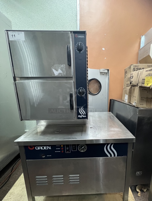 Groen Hyplus Commercial  Natural Gas Pressureless Steamer NSF. Tested and Working! - Image 1 of 5