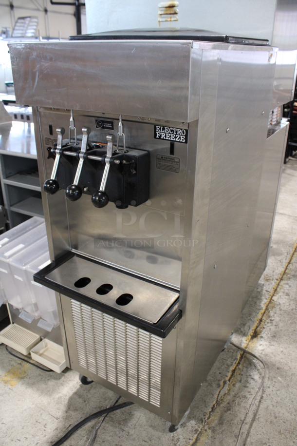 2013 Electro Freeze Model SL500-132 Stainless Steel Commercial Water Cooled Floor Style 2 Flavor w/ Twist Soft Serve Ice Cream Machine on Commercial Casters. 208-230 Volts, 3 Phase. 22x32x59 - Image 2 of 9