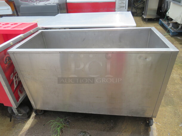 One Stainless Steel Portable Ice Down Merchandising  Well, On Casters. 52X24X35 - Image 1 of 1