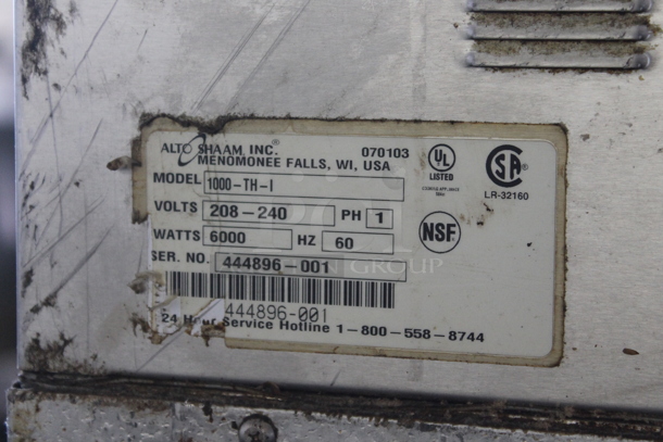 Alto Shaam 1000-TH-I Halo Heat Stainless Steel Commercial Electric Powered Cook N Hold Oven. 208-240 Volts, 1 Phase. - Image 6 of 6