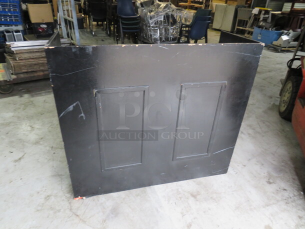 One Wooden Table Top Painted Black. 48X42X18.  - Image 1 of 1