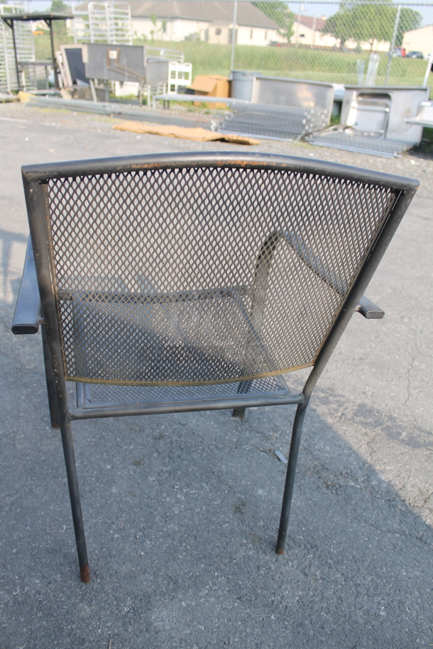 5 Piece Outdoor Set Including Round Lattice Dining Table And 4 Lattice Style Chairs. Cosmetic Condition May Vary. 5 Times Your Bid! Chairs: 23X22x34.5 - Image 7 of 7