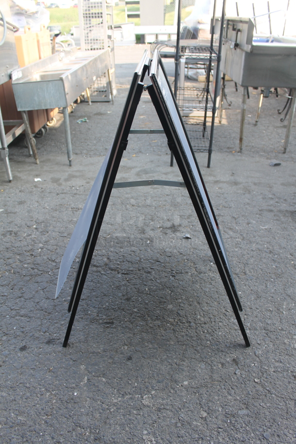 Stainless Steel A-Frame Sign With Black Trim  - Image 2 of 6