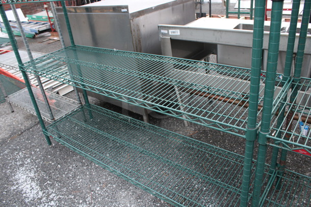 Metro Green Finish 4 Tier Shelving Unit. BUYER MUST DISMANTLE. PCI CANNOT DISMANTLE FOR SHIPPING. PLEASE CONSIDER FREIGHT CHARGES. 60x18x63 - Image 3 of 3