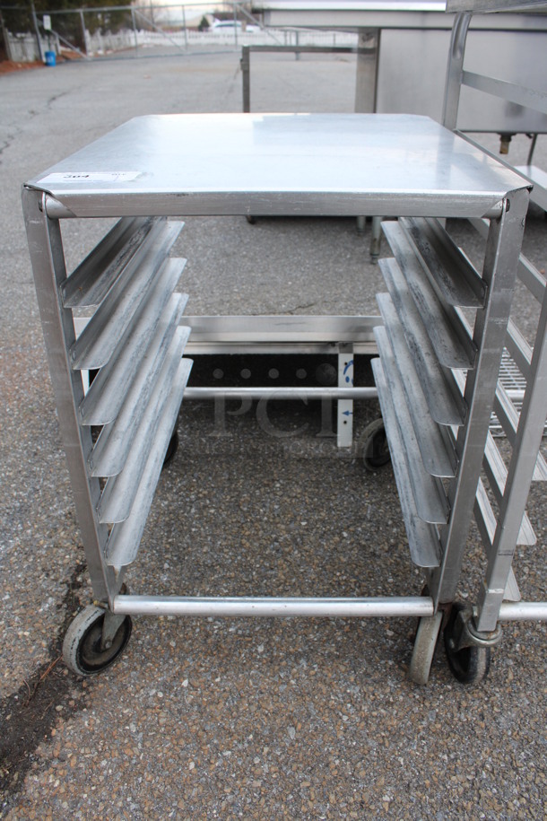 Metal Commercial Pan Transport Rack on Commercial Casters. 21.5x27x30