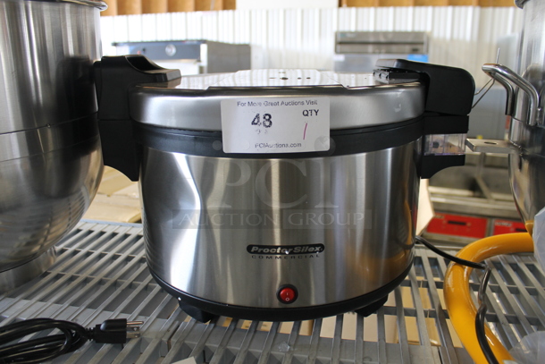 BRAND NEW SCRATCH AND DENT! Proctor Silex 37580 Stainless Steel Commercial Countertop 60 Cup Electric Rice Warmer. 120 Volts, 1 Phase. Tested and Working!
