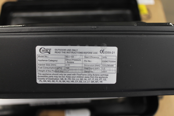 BRAND NEW SCRATCH AND DENT! Choice BDZ153 Countertop Butane Powered Single Burner Portable Range Stove in Case. - Image 7 of 7