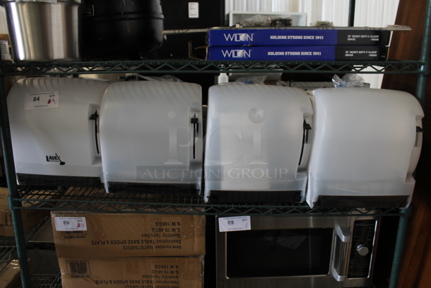 4 BRAND NEW! Lavex White Poly Wall Mount Paper Towel Dispensers. 4 Times Your Bid!
