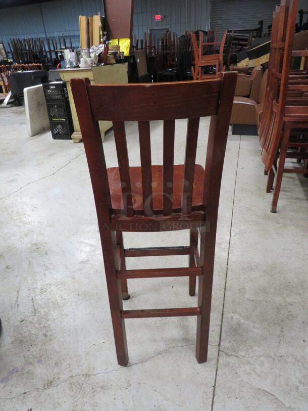 Wooden Bar Height Chair With Footrest. 2XBID. - Image 3 of 3