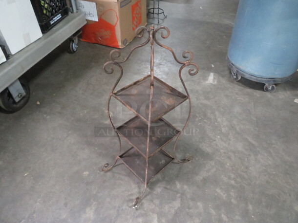 One 14X14X28 Metal Vintage Look 3 Tier Stand/Display.  - Image 1 of 2