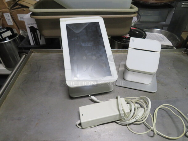 One Clover POS Systems 1.0 Wireless With Stand, And Clover Thermal Printer #P100.  - Image 1 of 2