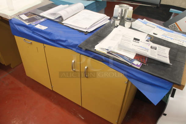 Yellow 3 Door Counter w/ Contents. - Image 3 of 5