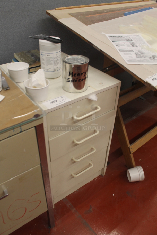 White 4 Drawer End Table w/ Contents. - Image 2 of 5