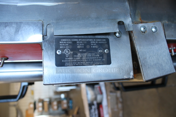2 LIKE NEW! Vulcan VC4ED Stainless Steel Commercial Electric Powered Full Size Convection Ovens w/ View Through Doors, Metal Oven Racks and Thermostatic Controls. 208 Volts, 3/1 Phase. 2 Times Your Bid! - Image 9 of 11