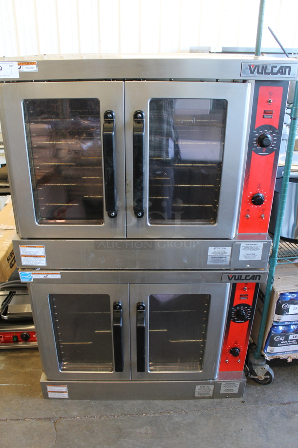 2 LIKE NEW! Vulcan VC4ED Stainless Steel Commercial Electric Powered Full Size Convection Ovens w/ View Through Doors, Metal Oven Racks and Thermostatic Controls. 208 Volts, 3/1 Phase. 2 Times Your Bid! - Image 10 of 11