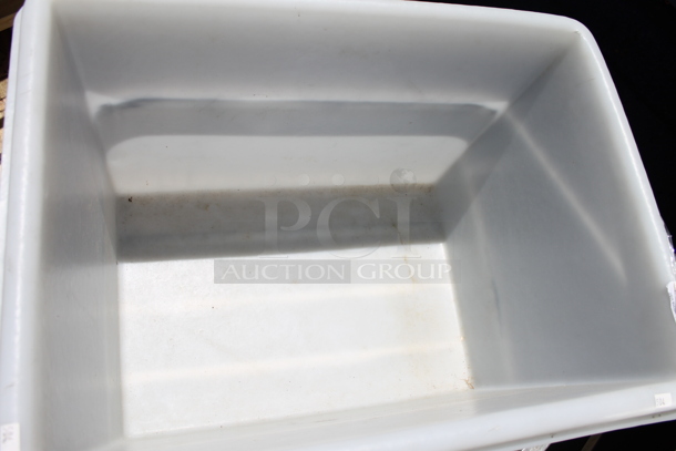 Metal Commercial Cart on Commercial Casters w/ White Poly Bin. - Image 4 of 4