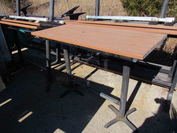 One Bar Height Patio Table. 60X28X43